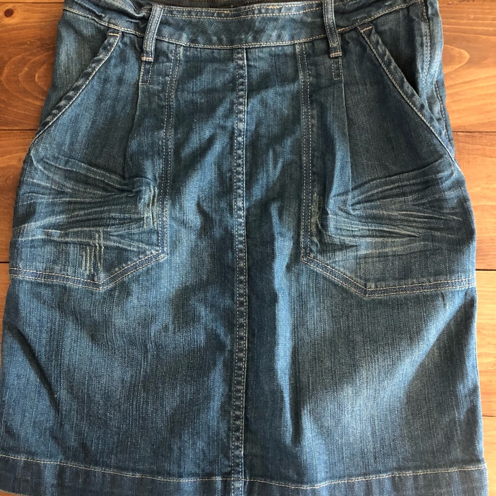 Denim Skirt with Pocket Details